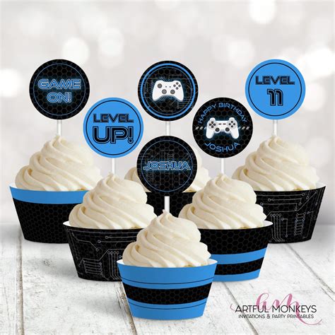 video game cupcakes|free printable video game cupcakes.